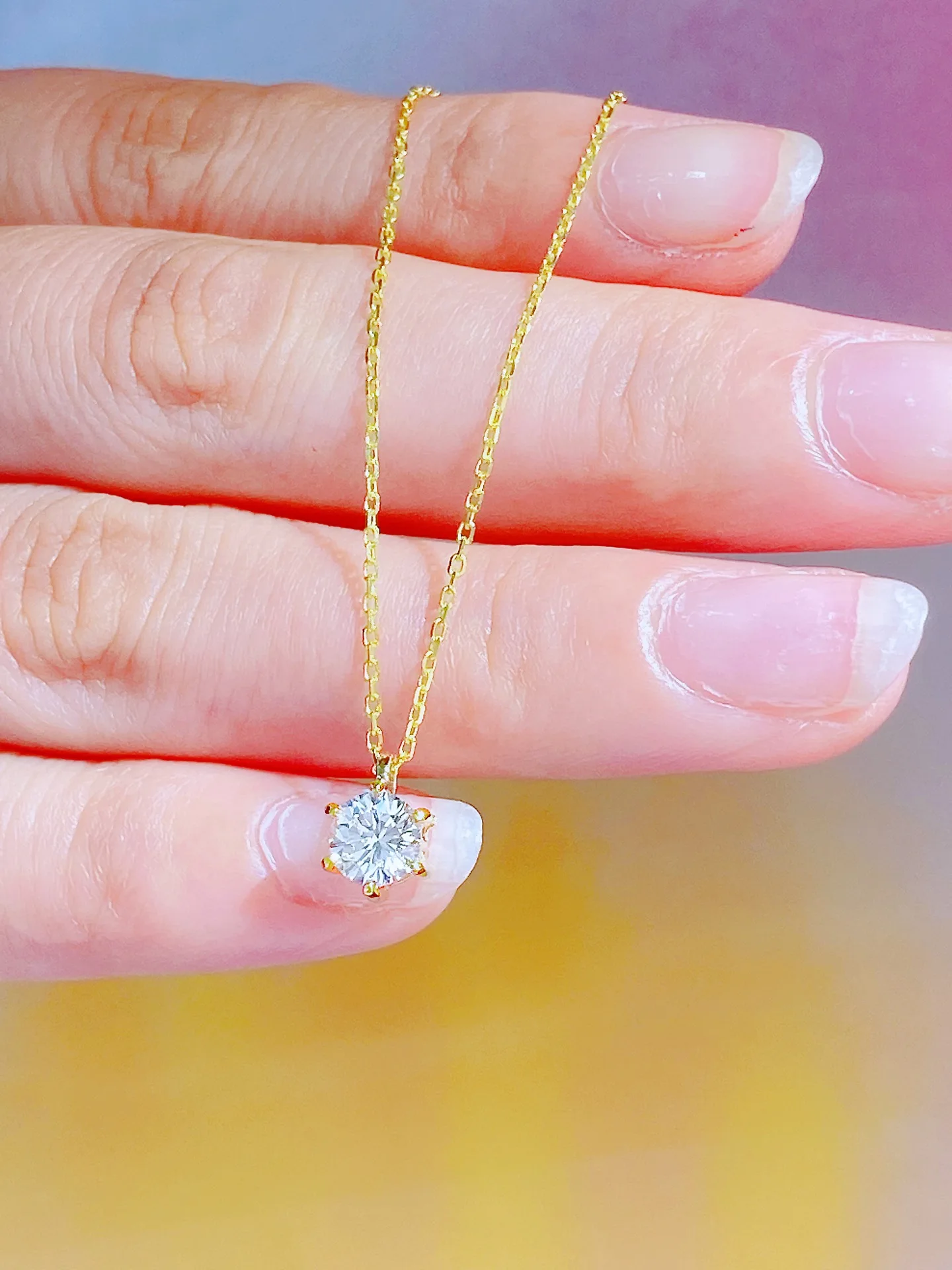 Xinfly Fashion Jewelry Necklace For Mothers Day Diamond 0.23 To 0.55 Ct 18k Gold Necklace