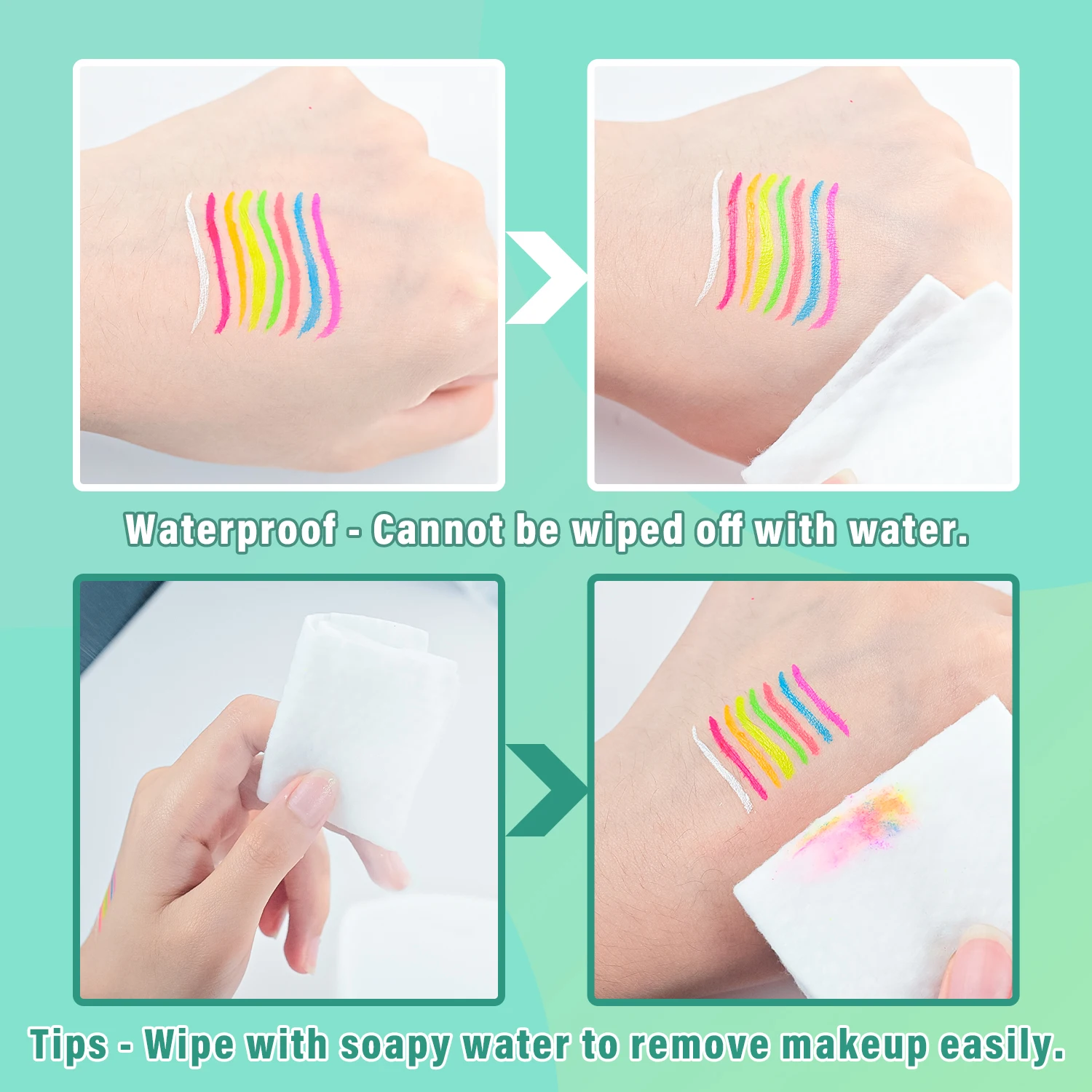 Wholesale Neon Glow Liquid Eyeliner Custom Logo Create your Own Face Paint Color Shift Waterproof Eyeliner Pen