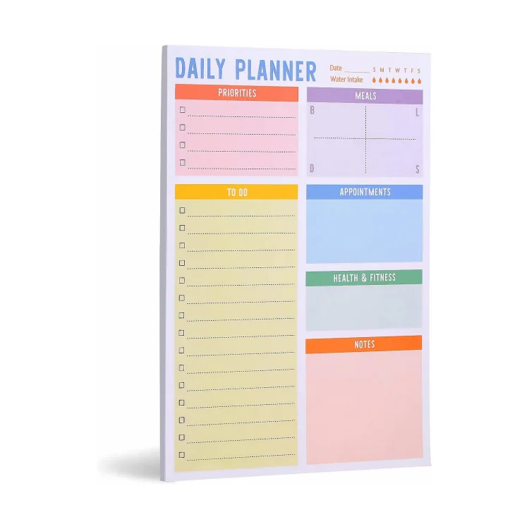 Custom Promotional  Daily Planner Accessories Undated Day Journal to Do List Notepads
