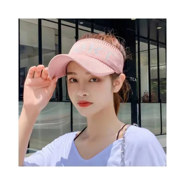 Adjustable Summer Breathable Anti-Ultraviolet Sun Hat for Men and Women Solid Color Letters Sports Wind Visor Cap