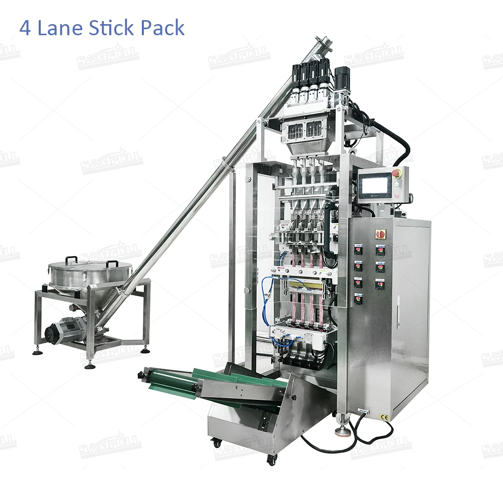 Automatic 4 side seal sachet packing machine for protein powder multi lane packing bagging machine for drink fruit powder