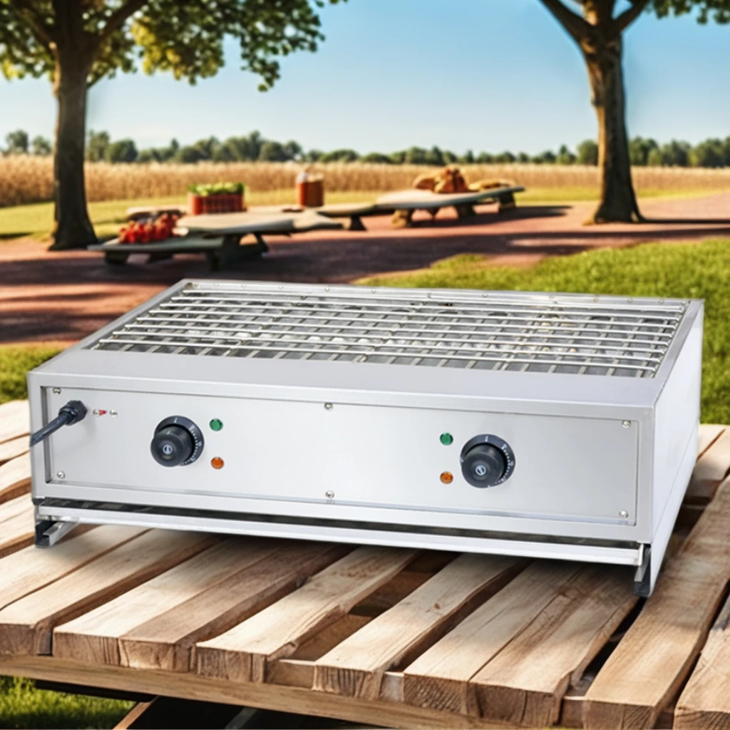 Stainless Steel Electric Smokeless Barbecue Oven Mini Toaster Oven for Household Hotel Use Bake Warm Function Gas Power Source