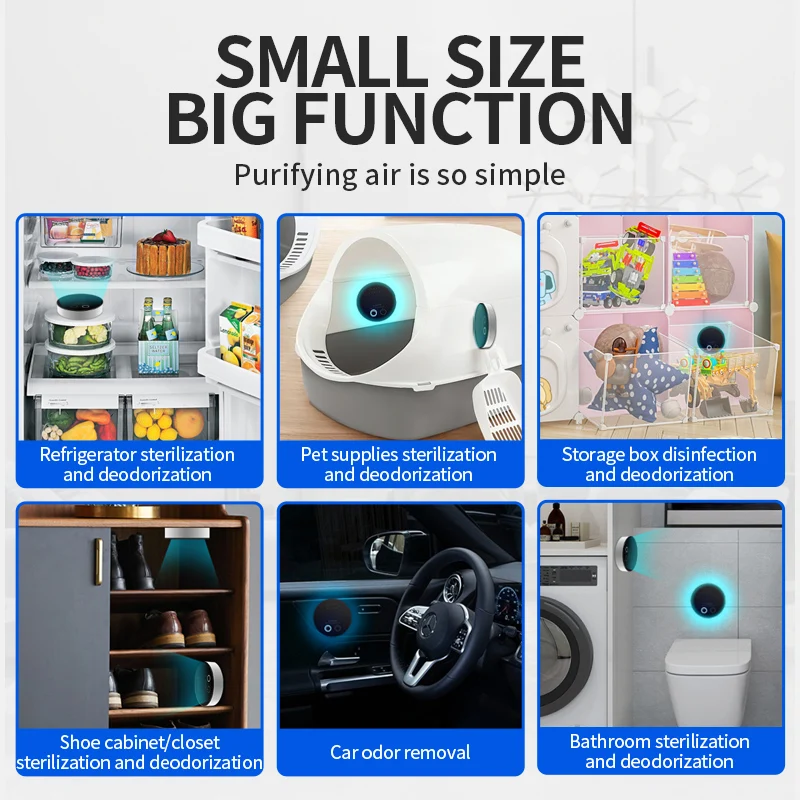 Professional Mini Ozone Machine O3 Air Ozone Generator for Odors for Home Office Basement Kitchen Cars Pets Smoke