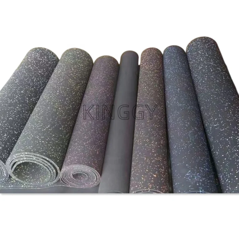 Eco-friendly No Smell 3mm 5mm 8mm Gym Rubber Flooring Rubber Roll EPDM with Colorful Customized Printing