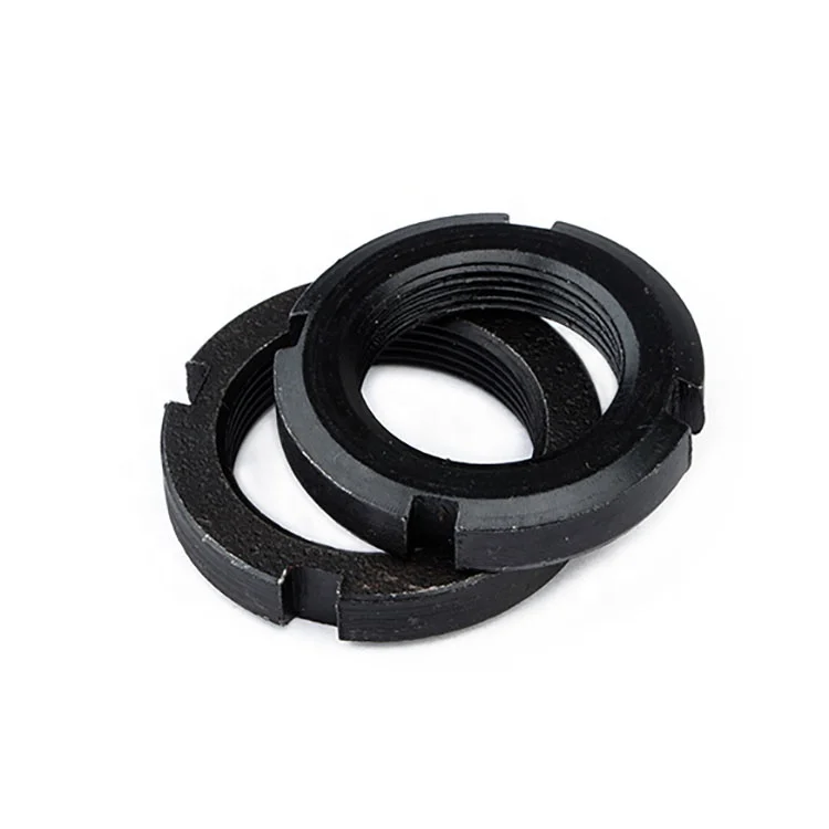 DIN981 Carbon Steel Black Oxide Locknut Locknuts Locking Round Nut Lock Din 981 Car Fastener Round Slotted Bearing Lock Nut