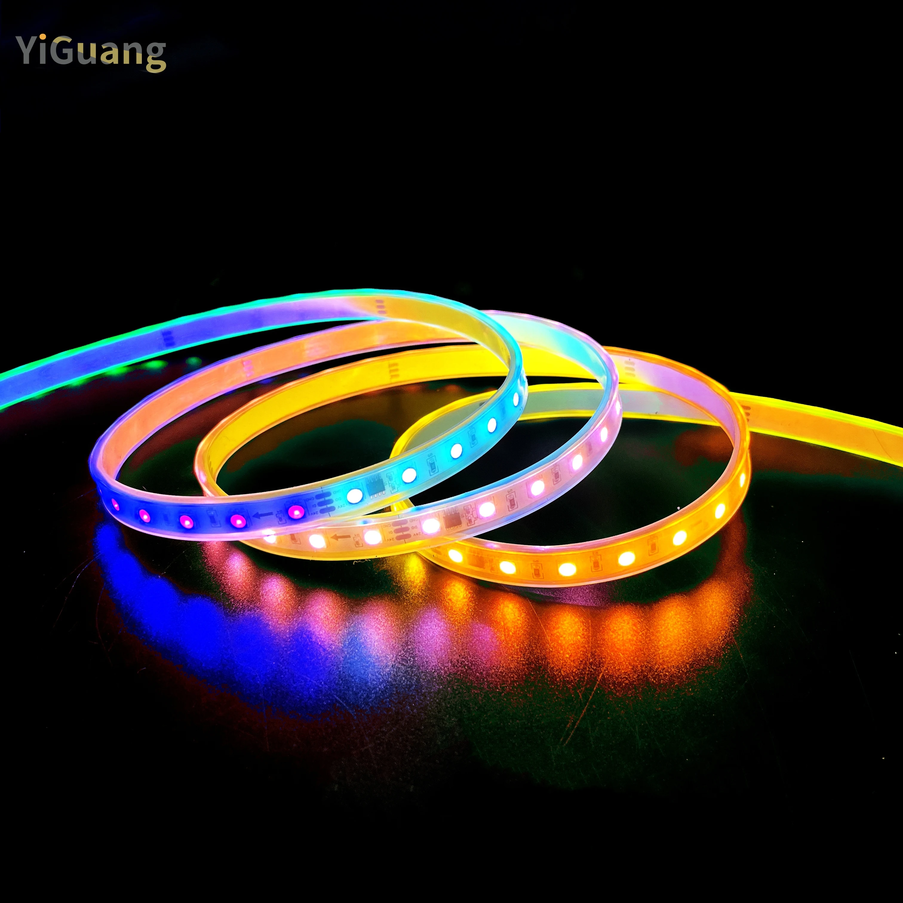 SMD 5050 rgb 60led WS2811 ce rohs DC24V Адресуемая поддержка пульта дистанционного управления IP67 RGB многоцветная гибкая светодиодная лента
