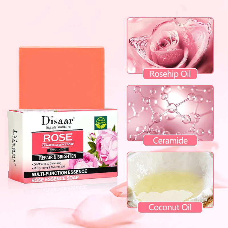 Disaar Smoothing Rose Beauty Organic Soap Flowers Ceramide For Fair Skin Whitening Face Washing Bathing Doaps For Hotel Home