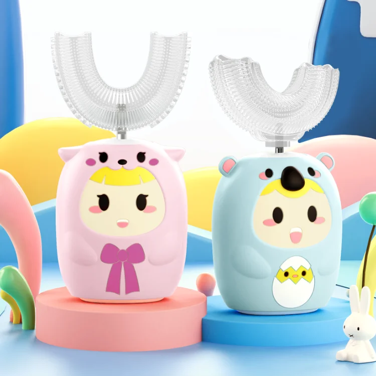 Christmas Gift Kids U Shaped Silicone Tooth Brush Kids Wireless Charging Electric Teeth Brush Baby Child Training Toothbrush