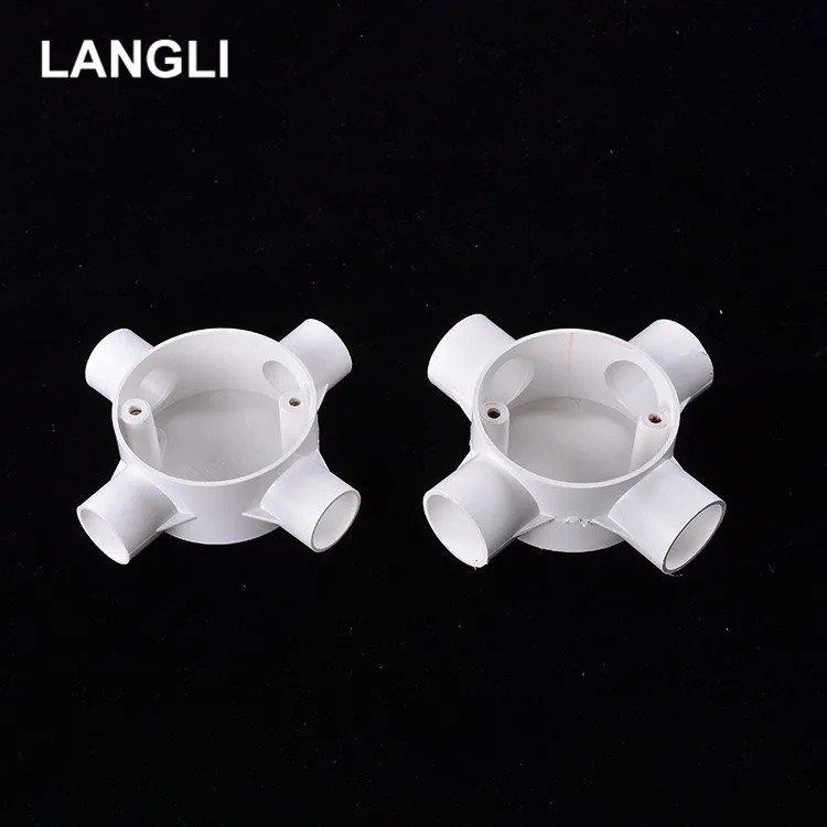 OEM Factory Distribution Junction Box 20/25 MM Black Round 4 Way Electrical Junction Box