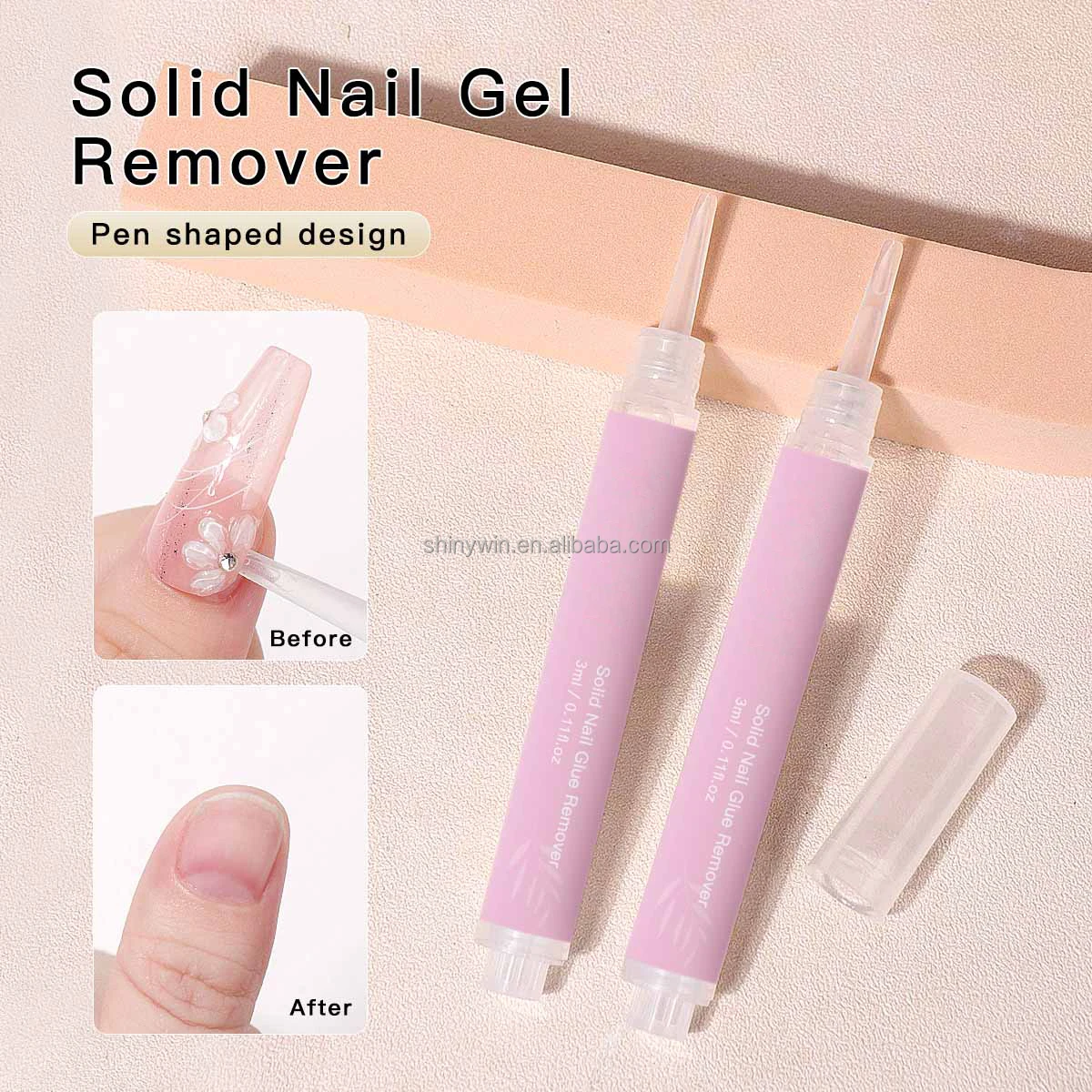 Custom Logo Quickly 3ml Nail Glue Easy Removal Press Type Pen Design Liquid Press On Nail Remover for Nail Tips Acrylic Adhesive
