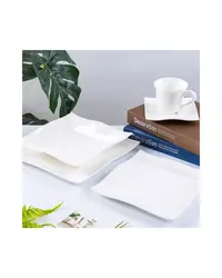 CANHUI Manufactory Supply Crockery Porcelain Serving Dinnerware set Hotel Restaurant Square Ceramic Tableware White Dinner Set