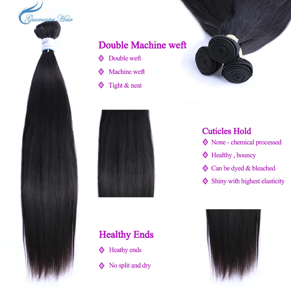 Guarantee hair unprocessed virgin human hair straight bundle natural color best quality for long lasting human hair extensions