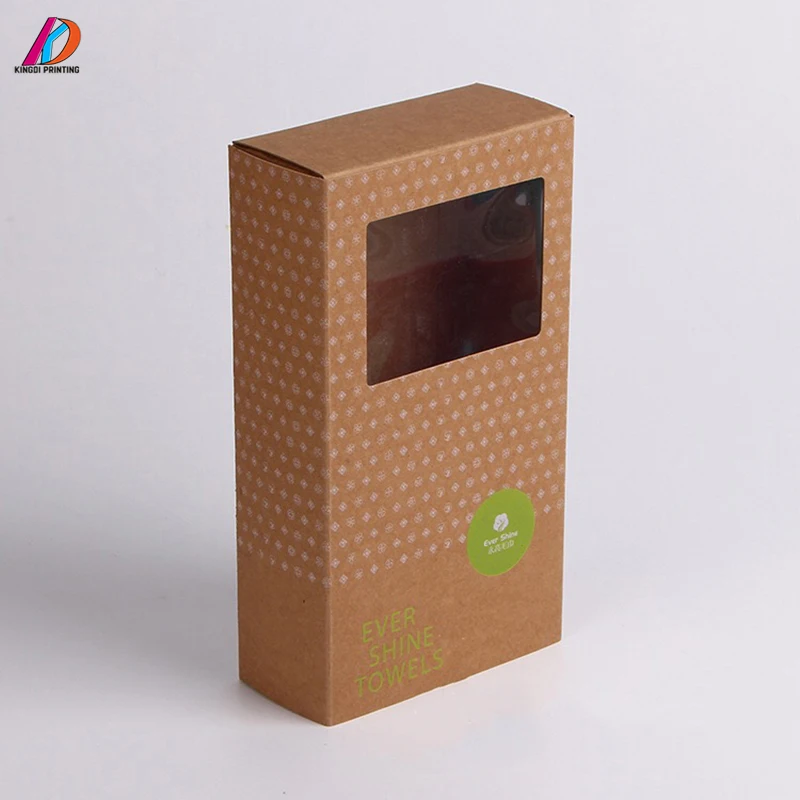 
Hotsale custom logo kraft paper packaging drawer box with clear window 