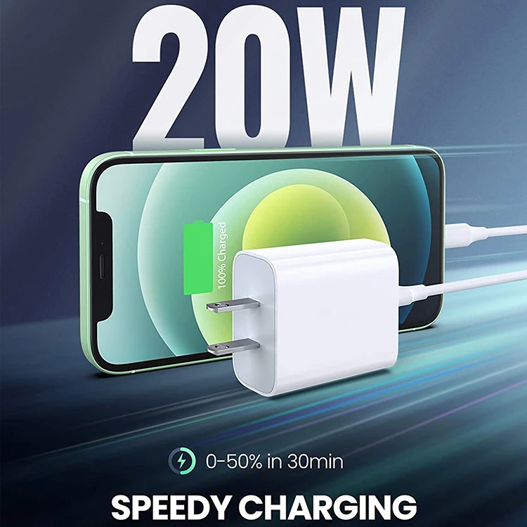  Прочный белый блок питания для быстрой зарядки 20 Вт PD 3 0 USB C Быстрая доставка адаптер настенный зарядного устройства iPhone 12 Mini Pro Max