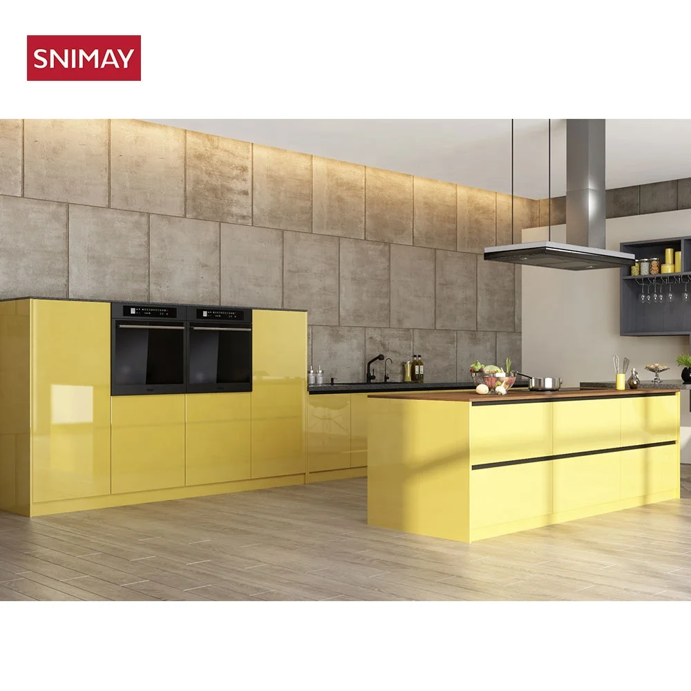 High Quality High Gloss PVC Kitchen Cabinet Modern Design Cabinetry
