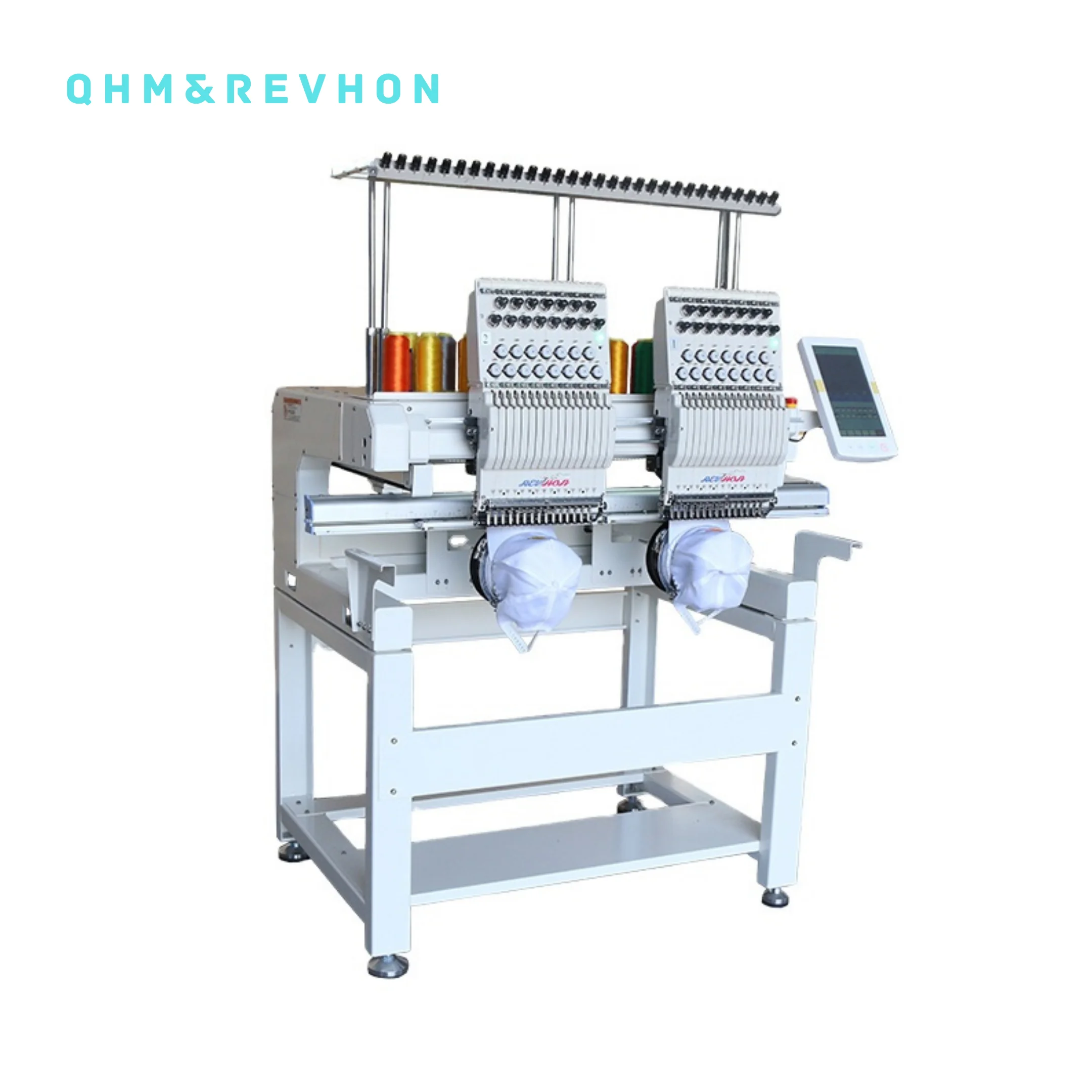 QHM&REVHON 2 head Computerized Industrial Cap/Garment Embroidery Machine