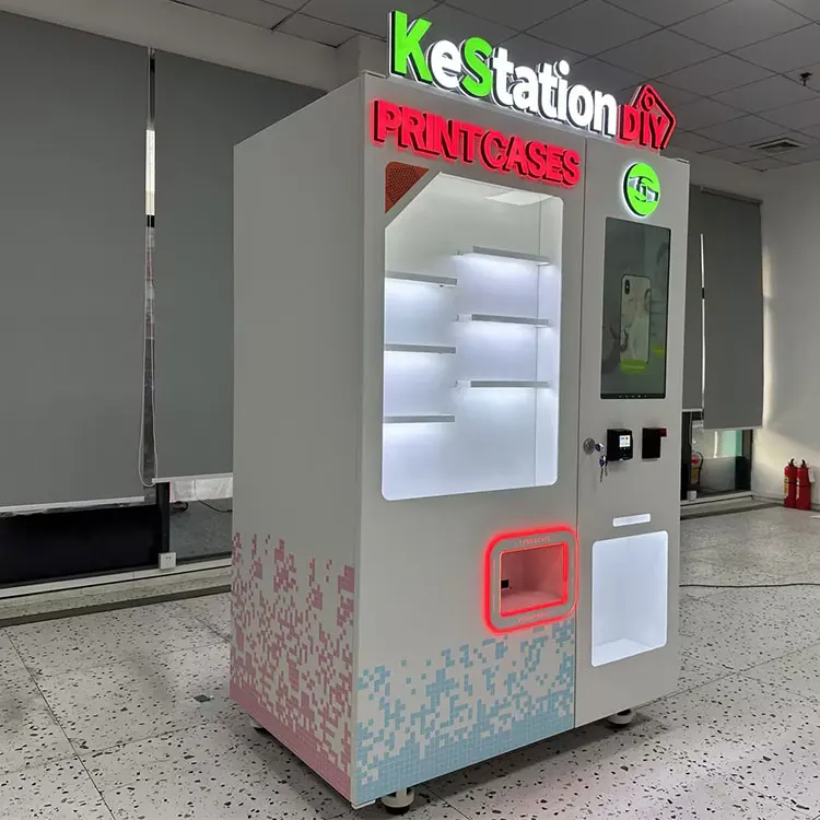 Mobile phone cover self service vending machine makes it easy and quick to get a DIY style phone case