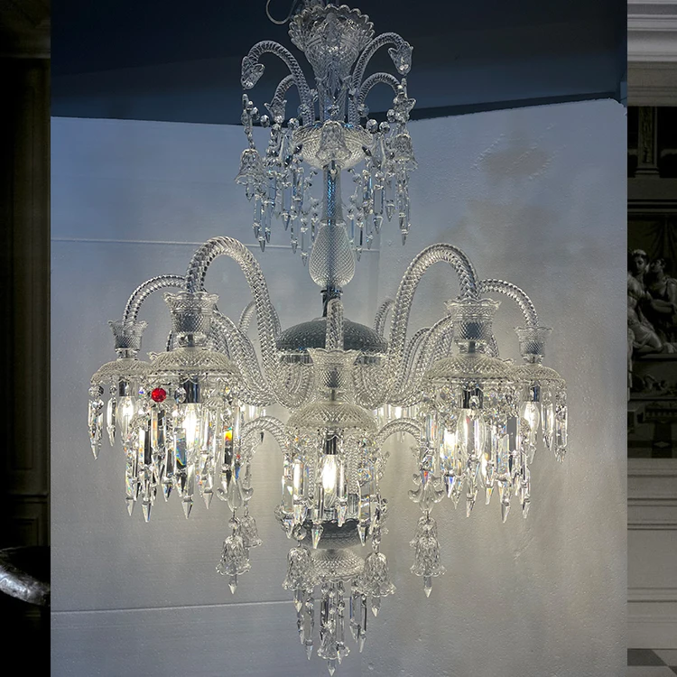 Светильник JC на заказ европейская роскошная хрустальная люстра стеклянная прозрачная подвеска ручной работы для ванной