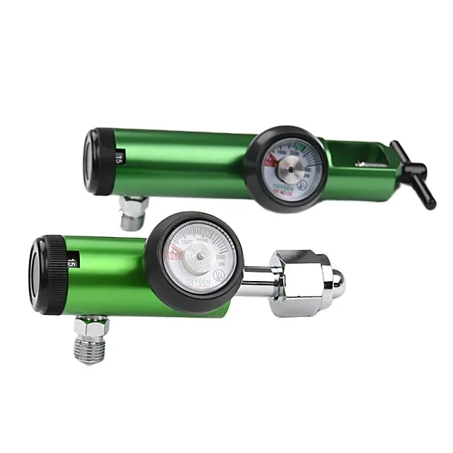 Medline Mini Oxygen Regulator, Latex Free, 0-15 Liters per Minute, 870 CGA Connection, Brass Sleeve