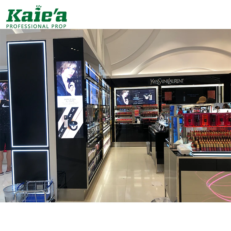 shopping mall kiosk design makeup display counters wooden cosmetics shop decoration ideas