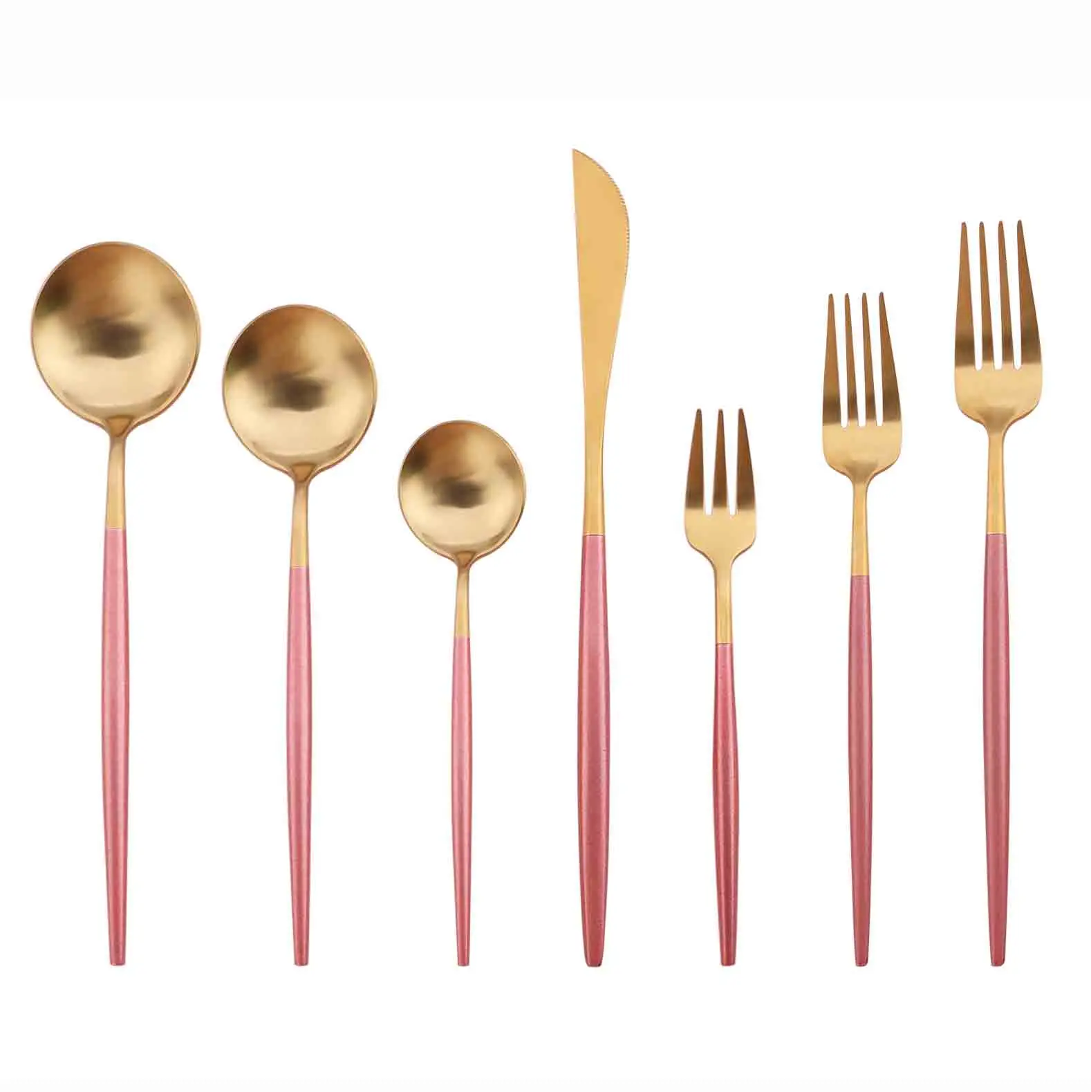 
Wholesale high quality 5 piece cutlery set sanding polishing gold cutlery spoon fork set delicate sets dinnerware 