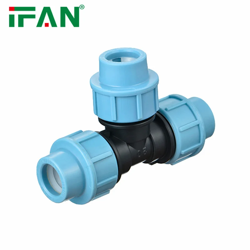 Water Supply Pp Compression Female Tee Compression Irrigation Hdpe Pipe Fittings