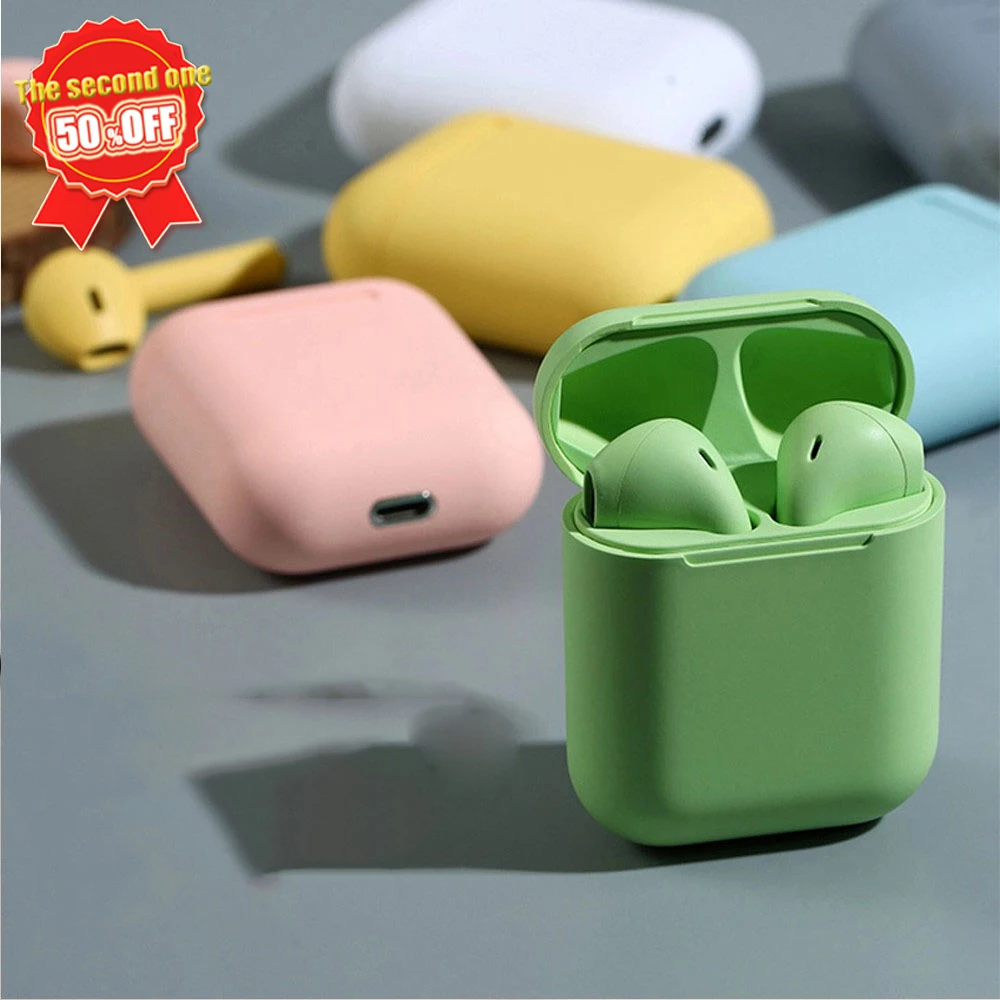 50% OFF In Stock Colorful i12 Macaron Inpods 12 1:1 Audifonos BT5.0 Wireless Earbuds Earphones ipod 12  i12 TWS