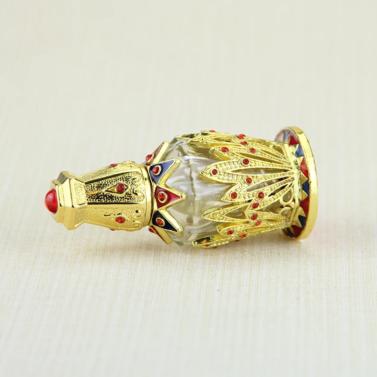 custom design crown shaped gold Arab attar bottle essential oil bottle