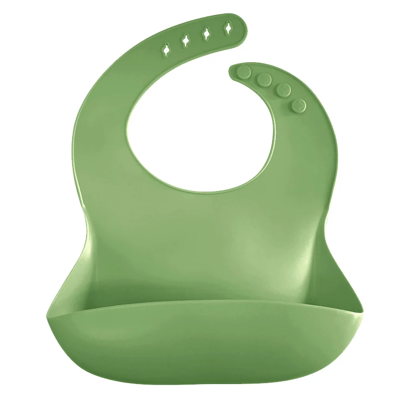 Custom BPA Free Soft Waterproof Silicone Baby Bib with Food Catcher