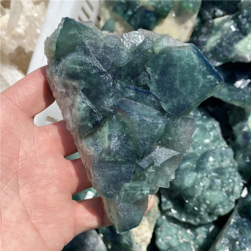 wholesale natural raw quartz stone fluorite mineral specimen crystal green Fluorite cluster