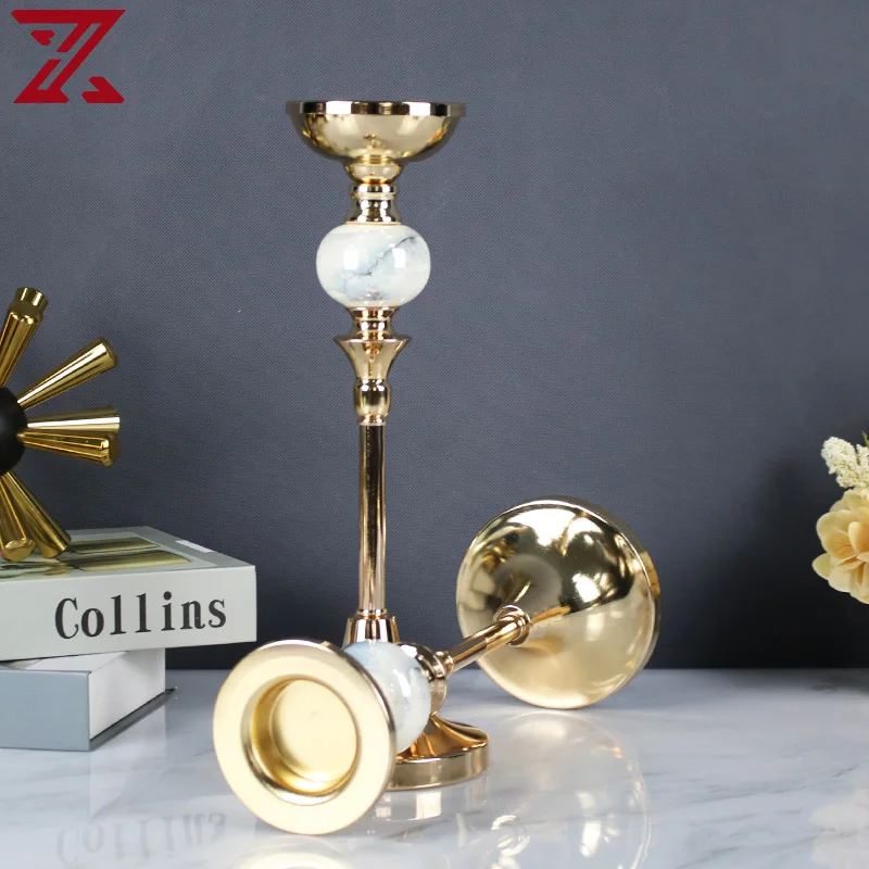 New Design Retro Home Decoration Metal Tea Lights Candle Holder Ceramics Desk Clock Set For Furnishings Crafts