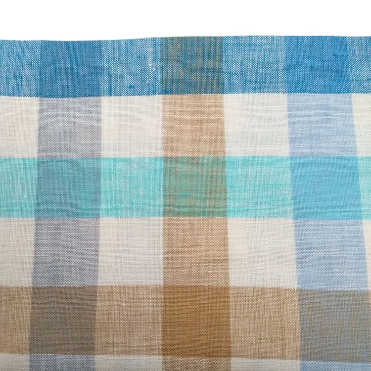 SHAOXING Factory Supplier textile yarn dyed fabric 100% flax linen fabric for shirts, coat, dresses