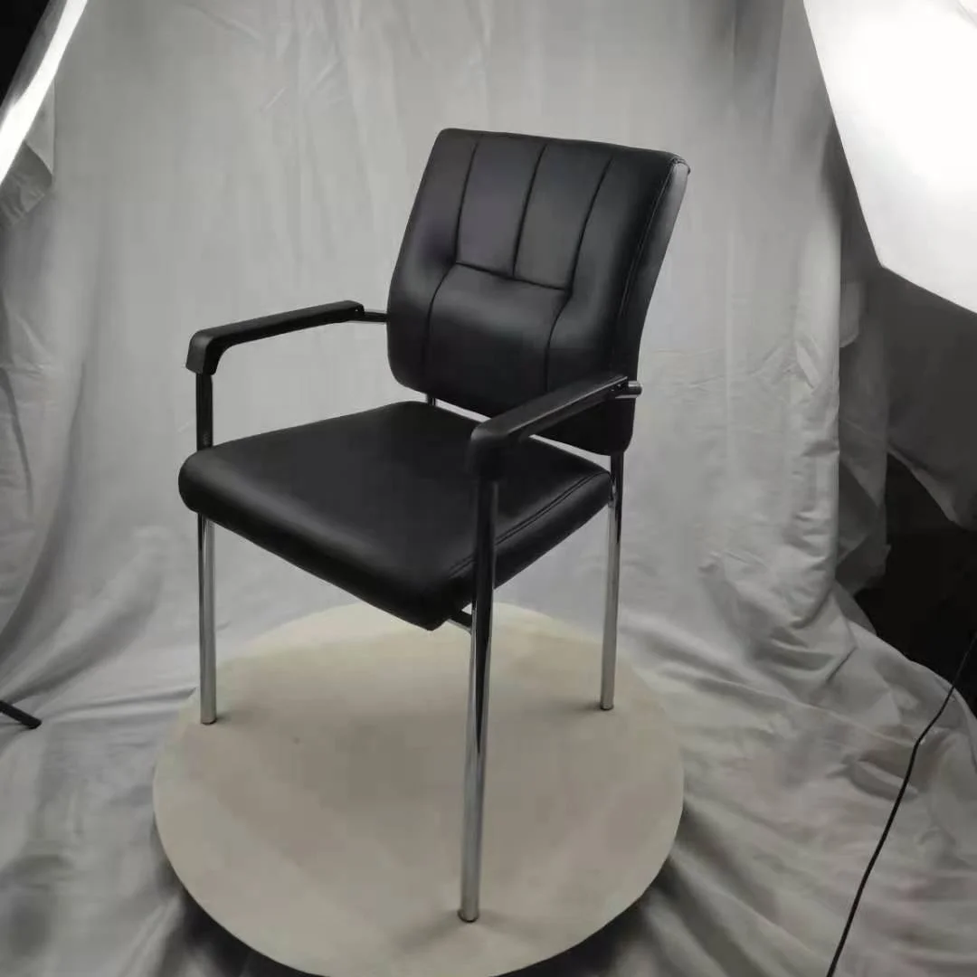 Cheap Black PU leather Visitor Office Guest Chair Conference room chair with armrest Comfortable Executive Chair for sale