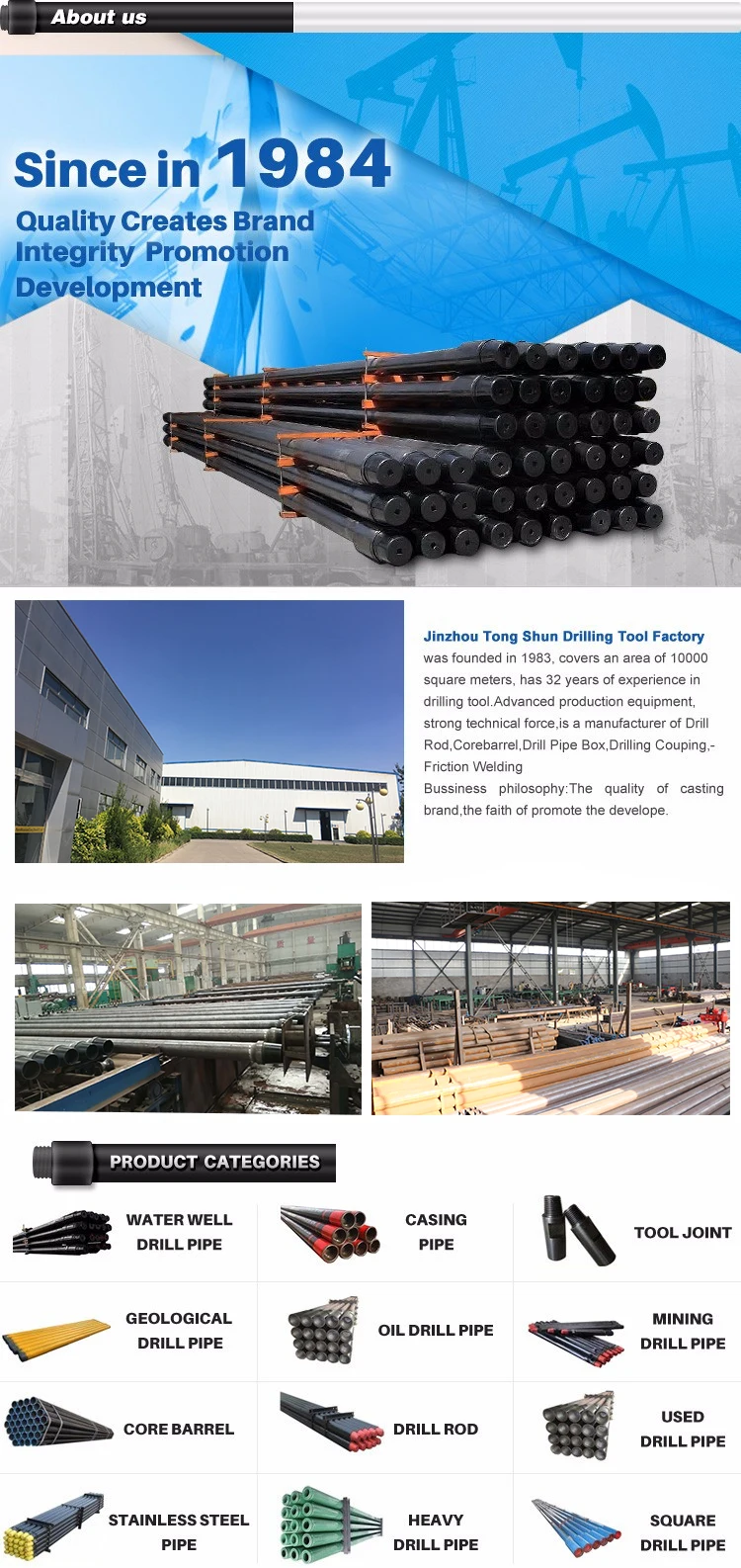 From TONTAN Grade G105 API 5DP 3.5 Inch Drill Pipe manufacturer