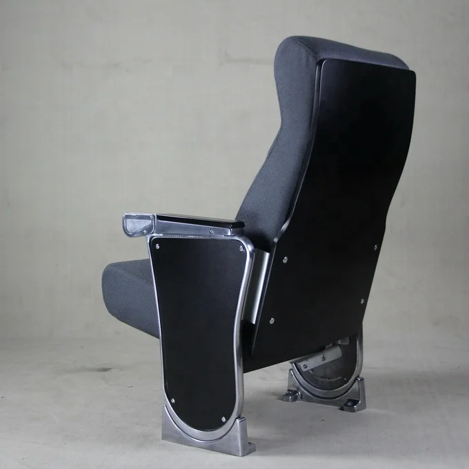 LK Style Alu Polished Auditorium Folding Chair WIth Writing Table Luxury Design Church Seat