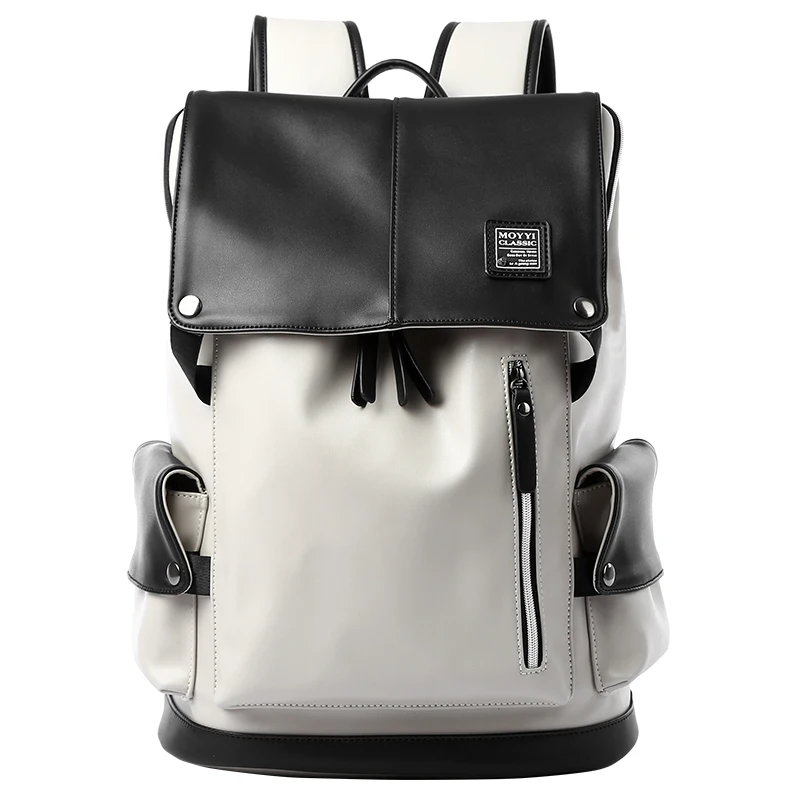 Vintage Korean Style Laptop Bag For Men PU Leather Backpack Travel Casual PU Leather Backpack
