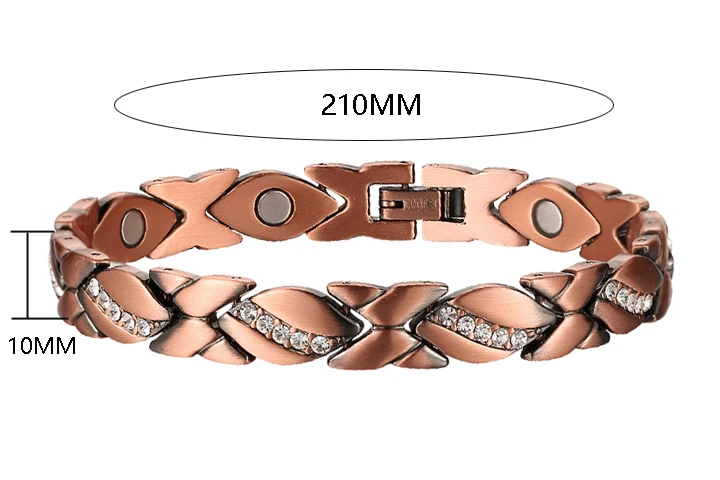 Hot Selling Top Manufacturer Fashion Magnetic Bracelet Women Crystal Magnetic Pure copper bracelets