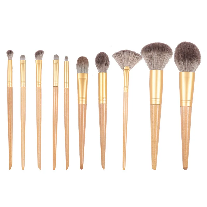 Wholesale 10pcs gold makeup tools sets make up accessories women gifts birthday christmas gift set makeup brush set