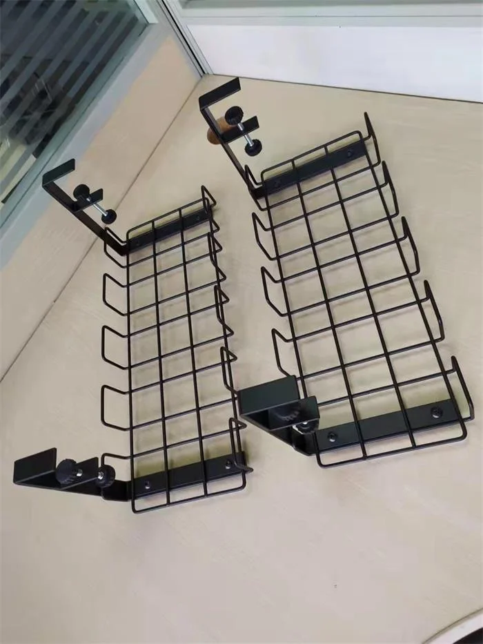 Clamping Adjustable Cable Management Tray Under Desk No Drill Under Desk Metal Cable Tray White Wire Cable Management Tray