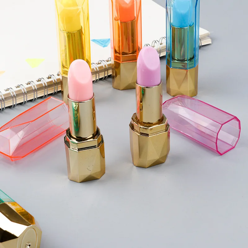 Factory Delivery Lipstick 6 Color Highlighter Student Cute Marker Pen Personalized Promotion Highlighter Pen
