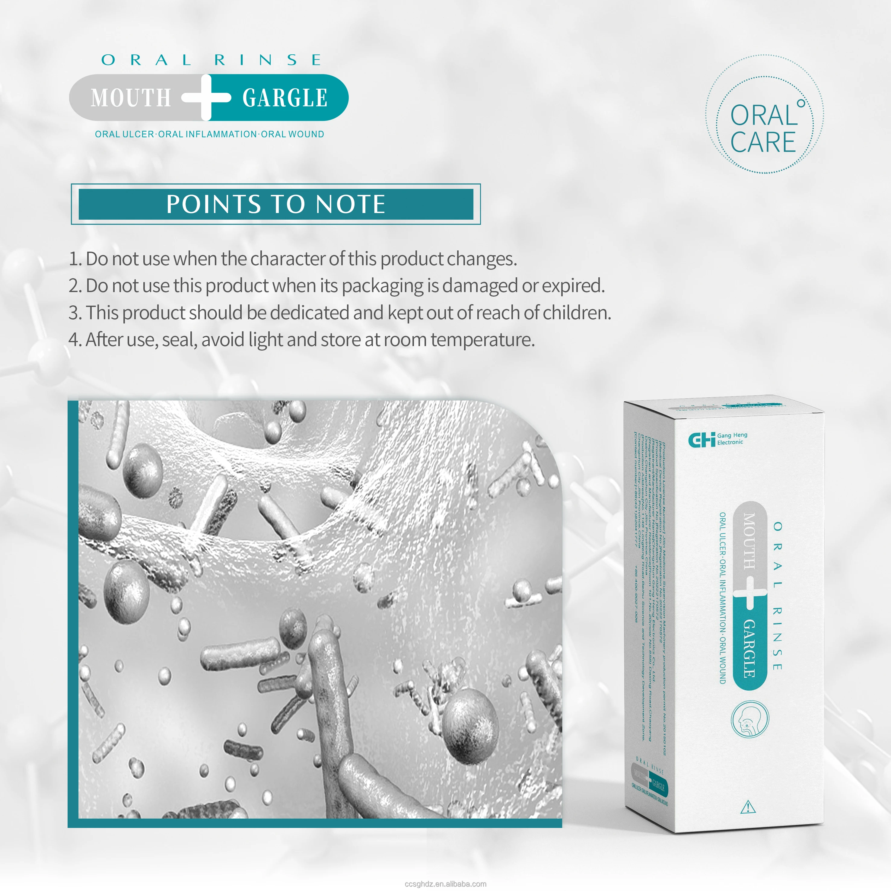 Oral Rinse Deep Cleaning Mouthwash Effective Barrier to Pathogenic Microorganisms, Oral Inflammation, Pain