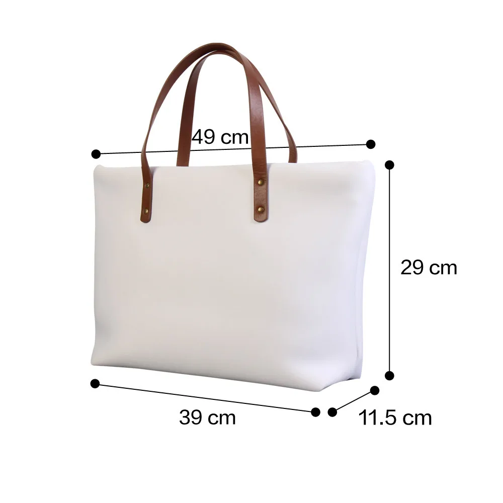 High quality sublimation blank neoprene large shopping tote bag custom waterproof handbag