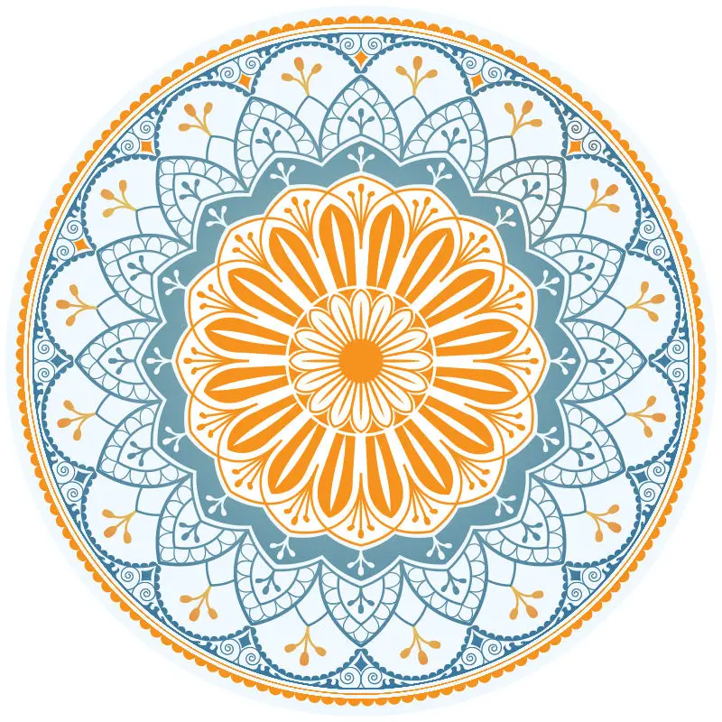 Wholesale Customized Printed Circle Mandala Rubber Round Yoga Meditation Mat