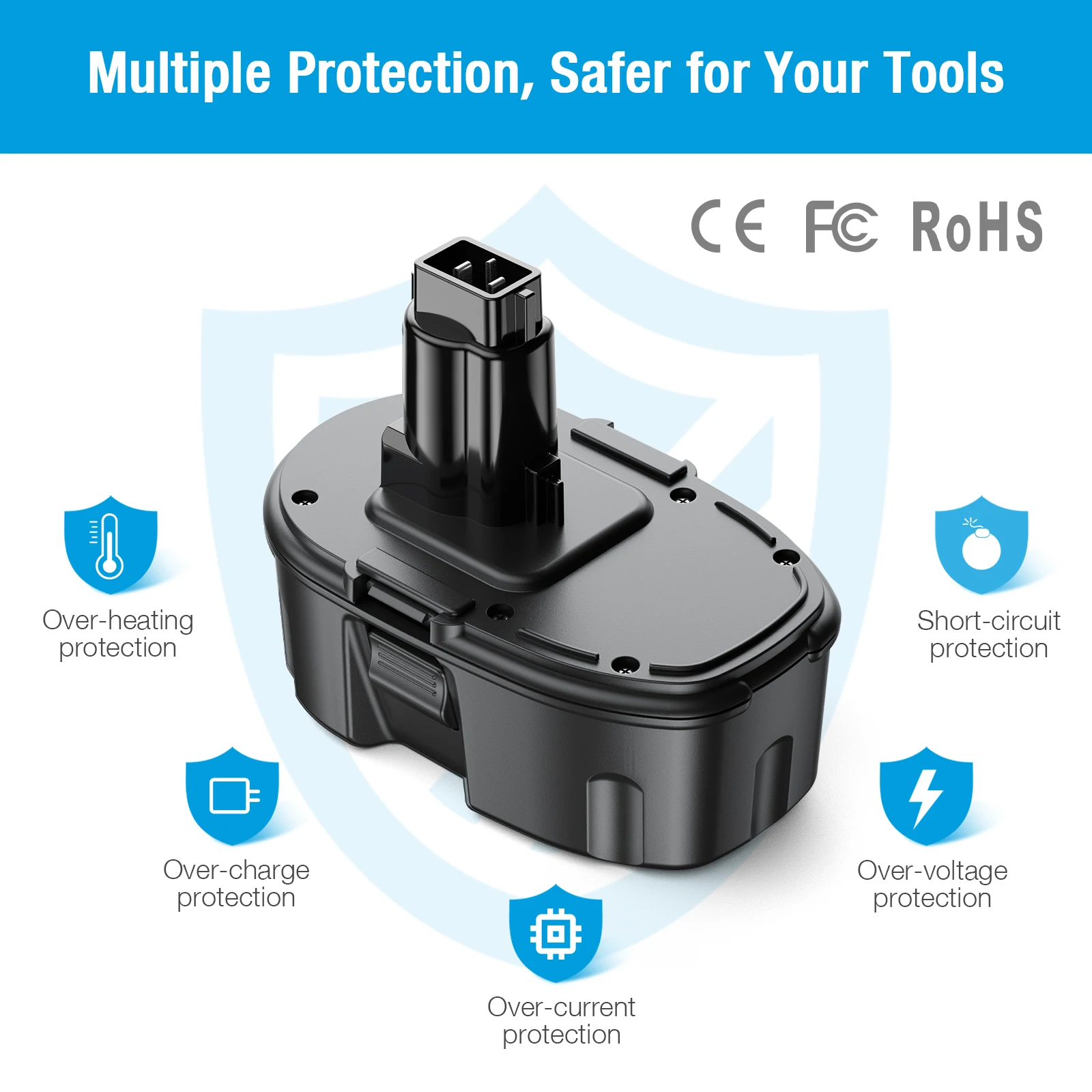 4500Mah 18Volt Rechargeable Nimh DC9096 DC9098 Replacement Battery Pack Power Tool Battery For De walt 18 volt Power Tools