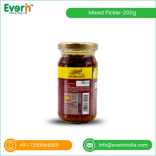 Homemade Taste Mixed Vegetable 200g Pickles for Sale