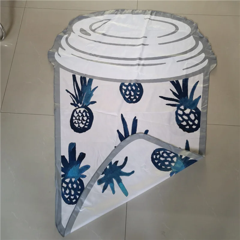 Custom Bottle Shape Microfiber Suede Beach Towel Double Sides Printed Pattern