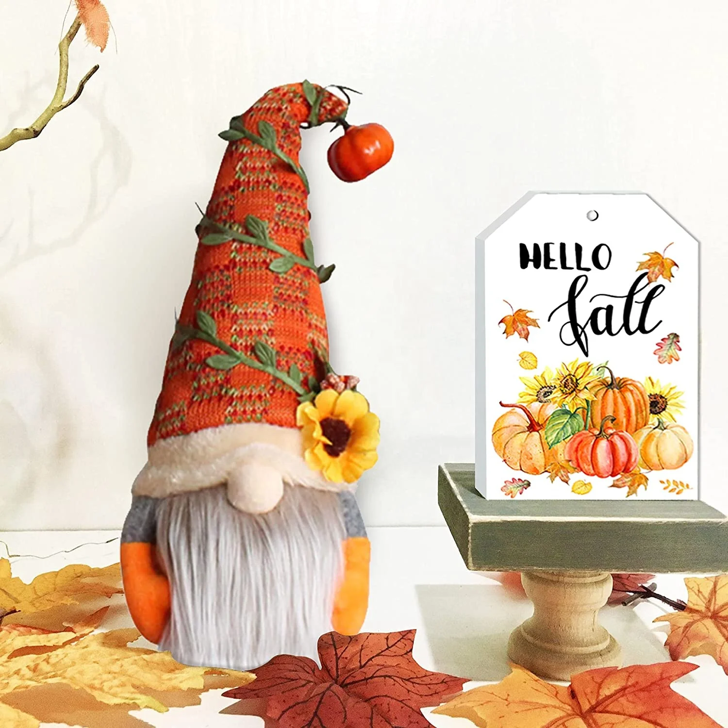 Fall Decor Fall Tiered Tray Decor Plush Gnome Fall Wood Bead Garland  Happy Wooden Sign - Pumpkin Spice Corn Maze Sig