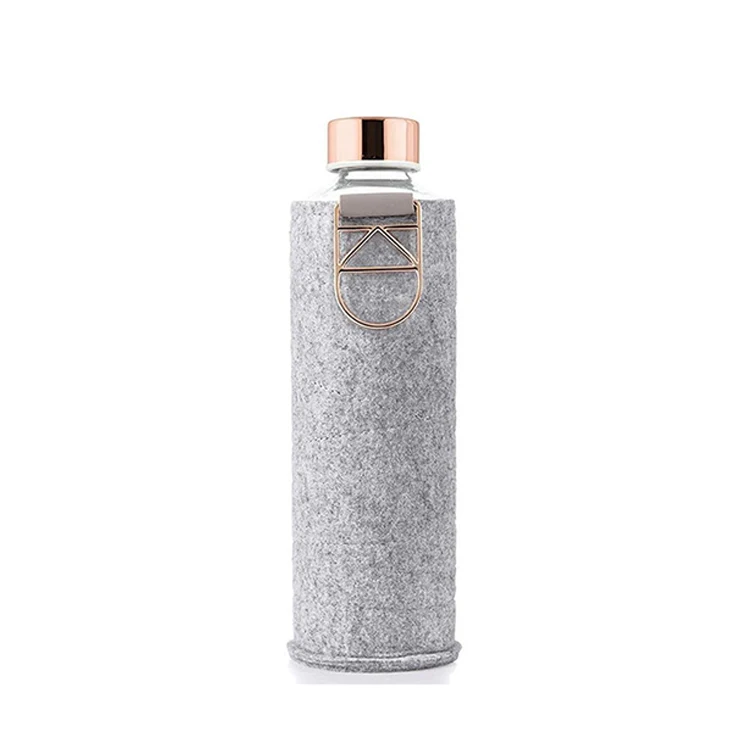 Customized private label eco friendly running uv glass water bottle with loop ring