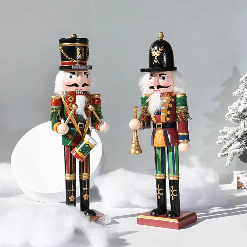 Retro Christmas Nutcracker Puppet Tin Soldier Nutcracker Wooden Ornaments