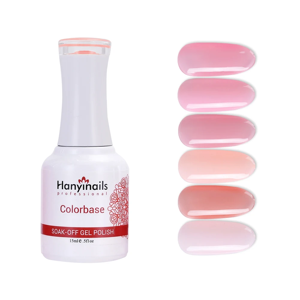 Hanyinails 6colors small set kit tender pink nude transparent Nail Art Semi Permanent Soak Off Gel Nail Polish
